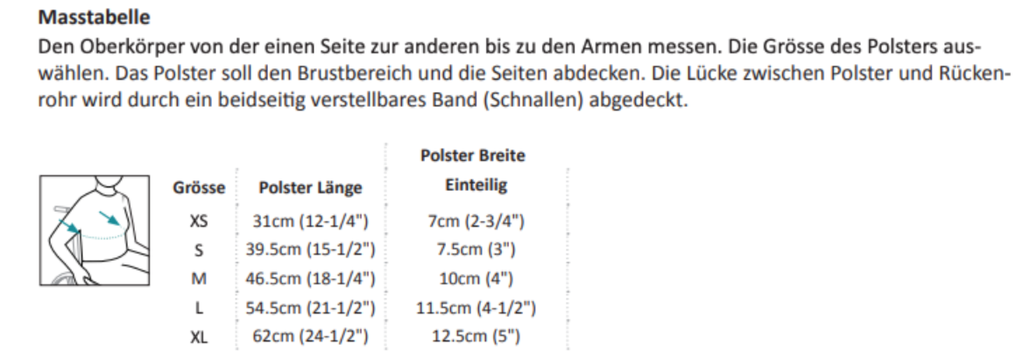 Bodypoint Monoflex Chest Strap Measurements